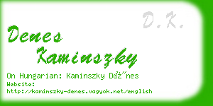 denes kaminszky business card